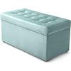MG Design Pouf contenitore imbottito 45 × 90 cm Blu - capacità ca. 100 L, fino a 300 kg, seduta morbida, struttura solida, già montato e facile da pulire