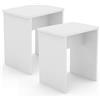 VCM Set di 2 sgabelli in Legno cubo poggiapiedi tavolino Esal Set di 2 sgabelli in Legno cubo poggiapiedi tavolino Esal Bianco