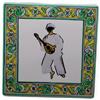 Generico Sottopentola in Ceramica Pulcinella Napoletano, Resistente al Calore per Pentole e Padelle, Piastrella da Parete Cucina Design Tradizionale Italiano, Idea Regalo Souvenir Napoli (mod.2)