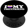 I Love My Theyfriend Nonbinary NB Enby Sesso Partner Cuore PopSockets PopGrip Adesivo