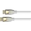 Python Cavo DisplayPort 2.0 di alta qualità, 3 m, 54 Gbps, UHBR 13.5-4K @ 240 Hz / 8K @ 60 Hz, conduttore in rame, intrecciato in nylon, colore bianco