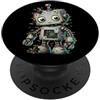 Glitch Robot Retro Cyberpunk Tech Humor Carino Glitch Robot Retro Pixel Tech Grafica PopSockets PopGrip Adesivo