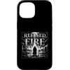 Christian Faith Refined By Fire Bible Custodia per iPhone 15 Filtrati dal fuoco 1 Pietro 1 7 Versi cristiani