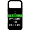 Gaming Humor Retro Pixel Gamer Meme Custodia per iPhone 17 Pro Max Mio Gioco In Pausa Per Essere Qui Divertente Gamer