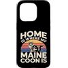 Maine Coon Cat Lover Home Retro Sunset Custodia per iPhone 15 Pro Casa è dove il mio Maine Coon è amante dei gatti