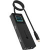 ICY BOX Docking Station USB-C (7-in-1) con display LCD, HDMI 4K 60Hz, USB 3.2 Gen 2, 100W PD, Ethernet Gigabit, hub USB-C multiporta compatto per laptop e MacBook, IB-DK4038-LCD, Spade Dock 4038