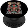 TOKYO WAVES Oni Mask Designs Hannya Oni Mask Devil Yokai - Maschera giapponese con tatuaggio demone PopSockets PopGrip Adesivo