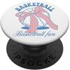 Regali con fiocco in coquette per tifosi Fiocco Coquette per tifosi di basket PopSockets PopGrip Adesivo