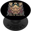 Hannya Oni Mask Aesthetic By TW Hannya Oni Mask Devil Yokai - Maschera giapponese con tatuaggio demone PopSockets PopGrip Adesivo