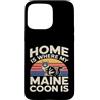 Maine Coon Cat Lover Home Retro Sunset Custodia per iPhone 15 Pro Max Casa è dove il mio Maine Coon è amante dei gatti