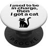 Shy Hiding Kitten - Family Cat Graphics I Used To Be in Charge, Then I Got a Cat - Sarcastic Quote PopSockets PopGrip Adesivo