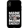 Maine Coon Cat Lovers Mom Energy Vibes Custodia per iPhone X/XS Maine Coon Gatto Mamma Energia Divertente Maine Coon