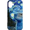 Watercolour Fashion Kitty Shades Custodia per iPhone 16 Plus Hamster Blue Painting Majestic Capibara Notti Stellate