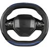 BKYIQZND Protezione Copertura Per Peugeot 3008 4008 5008 Coprivolante Auto Accessori Per Interni In Pelle PU In Fibra Di Carbonio Copristerzo Sterzo(Blu)