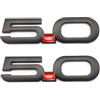 Cibo 2 pezzi 5.0 Emblema di ricambio per F150 Fx4 Mustang GT Coyote 5.0L V8 Metal Fender Badge Sticker (nero opaco)