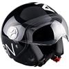 Italfodere Casco Moto Jet Scooter Omologato Leggero e Confortevole, Visiera Antigraffio Uomo Donna (NERO LUCIDO, M)
