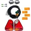 MelTruck Kit fanali posteriori LED rimorchio 175x220x56 mm, cavo 13 poli, luce targa, catarifrangenti gialli, connettori rapidi, 12V/24V, per rimorchio caravan camion