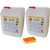 real chimica 2x Chante Clair 'Sgrassatore Limone universale Superpotente, 2 taniche da 5 l + spugna piatti KIT CREATO DA GALLIK