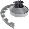 Cretee Bordo paesaggistico con 30 punte di ancoraggio, 6 cm di altezza x 10 m, kit di bordura da giardino, bordo in plastica flessibile, per aiuole, prato, vialetto (grigio, 10 m)