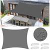 FlySoul Vela Ombreggiante Impermeabile Tenda da Sole per Esterno Vele Ombreggianti Quadrata Telo Parasole con Fune e Anello D Protezione UV Tenda a Vela per Giardino Balcone Terrazza 1x1M