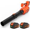 Bravolu Soffiatore a Batteria, Bravolu Soffiatore Foglie Elettrico, con 2 Batteria da 5200 mAh e Caricabatteria, Velocità Aria Max 305 km/h, 5 Velocità Regolabili e Modalità Turbo