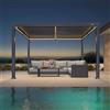 PURPLE LEAF Pergola Bioclimatica in Alluminio 3 x 3,65 m, Gazebo da Giardino Esterno Impermeabile con Lame Orientabili e LED, Pergola Terrazza e Carport
