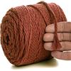 MeriWoolArt® Corda Macramè Naturale, 100 m Macramè Corda 6 mm, Corda in Cotone Morbido per Macramè Acchiappasogni, Arazzo da parete Macrame, Decorazione Macramè Fai da Te, Spago per Decorazioni