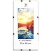 MG Design Cornice Clip 30 x 60 cm - a giorno senza cornice con vetro acrilico e pannello HDF, verticale o orizzontale, per foto, poster, certificati e puzzle