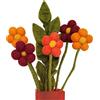 Your Castle Bouquet di 5 Fiori in Feltro Fatti a Mano e 1 Asto, Commercio Equo, Decorazione Sostenibile, Fiori Artificiali Realistici, Tessili, Set di Stoffa