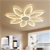 YOLEDY Plafoniera LED Soffitto Smart 80cm, Lampadario Moderno Design a Fiore Dimmerabile Compatibile con Alexa/Google Home, Luce con App/Telecomando per Salotto e Camera, 3000K-6500K, Bianco