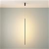 Jadssox Siet Lampada a sospensione nera minimalista a LED, lampada a sospensione moderna a tubo da incasso a soffitto, apparecchio di illuminazione a sospensione a striscia lunga, lampadario cilindrico per cu