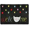 deco-mat Zerbino per corridoio, bagno, interni ed esterni, antiscivolo e lavabile, pratico, motivo: gatti, Bunt, 40 x 60 cm