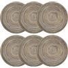 Rairsky 6 Pezzi 30 cm Tovagliette Rotonde, Cotone Lavabile Colazione, Resistenti al Calore e Antiscivolo Sottopiatti, Intrecciate in Modo Naturale Tovaglietta Colazione per Matrimoni, Banchetti, Cucine