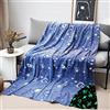 HSGLGNA Coperta per bambini, con unicorno, luce al buio, idea regalo per ragazze, super morbida e calda, coperta da letto, con unicorno, colore: rosa (Blu, 130 x 150 cm)