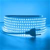 HEGEHE Collegamento a AC220-240 V, striscia LED, 120 LEDs/m SMD2835 Flessibile Superbright Striscia luminosa a LED con stringa di luce autoadesiva con spina per Natale (5 m, blu ghiaccio)