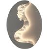 Damastoreitalia Applique moderno a led per interno luce da parete a muro lampada 7w CCT (Woman profile)