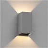 ledscom.de Lampada da parete CUBEL per esterno, IP65, Up-/Downlight, grigio opaco, angolare, 1x G9 max. 10W