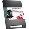 Ibyx Vassoio Scorrevole In Bambù Con Ruote, Nero, 24 X 35,5 X 2 Cm | Base In Bambù Con Ruote Silenziose In Gomma; Portata 18 Kg; Per Macchina Da Caffè, Friggitrice Ad Aria E Robot Da Cucina.