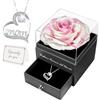 Miofula Festa della Mamma Idee Regalo,Rosa Stabilizzata Vera Regalo Mamma Compleanno,Rosa Eterna con Collana Argento 925 Donna, Migliore Mamma del Mondo, Regali Festa della Mamma, Regalo Collana Donna