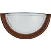LED Universum Lampada da parete in legno scuro, semicircolare, Ø 30 cm, in vetro satinato e vero legno con attacco E27, per lampadina o lampadine a LED, lampada da parete per interni, soggiorno