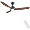 CJOY Ventilatore da Soffitto con Luce e Telecomando, 132 cm Legno Ventilatore de Soffitto 3 Pale Silenzioso, 6 Velocità, Reversibili DC, 3 CCT Dimmerabile, Timer, Funzione di Memoria, Modalità Sleep