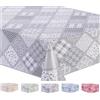 Home Direct Tovaglia Cerata in PVC, Lavabile, Copritavolo, Protezione, Grigio Chiaro, 100 cm X 140 cm,