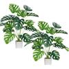 Laelfe 2 Pezzi 71 cm Pianta Finta da Interno Monstera - 18 Foglie Monstera Pianta Finta di Palma Tropicale Artificiale Per Decorazione Interna Esterna di Casa, Ufficio, Giardino, Soggiorno