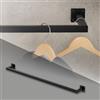 ML DESIGN modern living ML-Design Appendiabiti Porta Asciugamani con Attacco a Parete 110 x 12 cm in Acciaio Nero per Bagno Cucina Soggiorno Balcone Camera da Letto Porta Salviette da Muro Salvaspazio Peso Supportato 50 kg