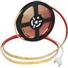JANDEI - Striscia Luminosa COB LED 220 V 10 W/m, Impermeabile IP65, Tagliabile e Adesiva, Larghezza 8 mm, Nessun Raddrizzatore Necessario, include la Spina, Bobina 5 mt (luce fredda 6000K)