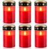 Mitening 6 Pezzi Lumini LED per Cimitero, Elettrici e Impermeabili, a Batteria (Pile Non Incluse)