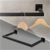 ML DESIGN modern living ML-Design Appendiabiti Porta Asciugamani con Attacco a Parete 60 x 30 cm in Acciaio Nero per Bagno Cucina Soggiorno Balcone Camera da Letto Porta Salviette da Muro Salvaspazio Peso Supportato 50 kg