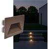 Partenopea Segnapasso LED Incasso 3W IP65 Alloggio 503 Marrone Color Ruggine con CCT Switch 3000K 4000K 6500K per Scale e Pareti interni ed esterni vialetti giardino