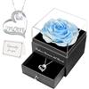 Miofula Festa della Mamma Idee Regalo,Rosa Stabilizzata Vera Regalo Mamma Compleanno,Rosa Eterna con Collana Argento 925 Donna, Migliore Mamma del Mondo, Regali Festa della Mamma, Regalo Collana Donna
