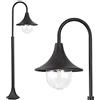 BAKAJI Lampione Vittoriano Classico da Giardino in Alluminio Lampada Braccio ad Arco Lanterna a Sfera Colore Nero Finitura Anticata Bronzo IP44 E27 (1 Luce 120 cm)